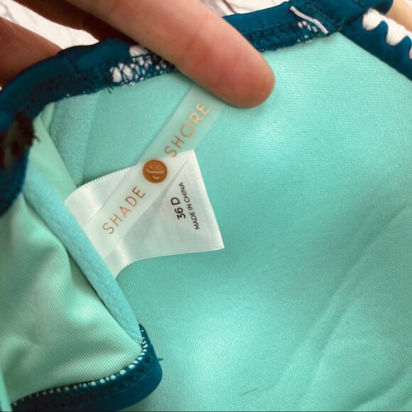 Shade & Shore blue green stitched edge bikini top - Picture 12 of 12